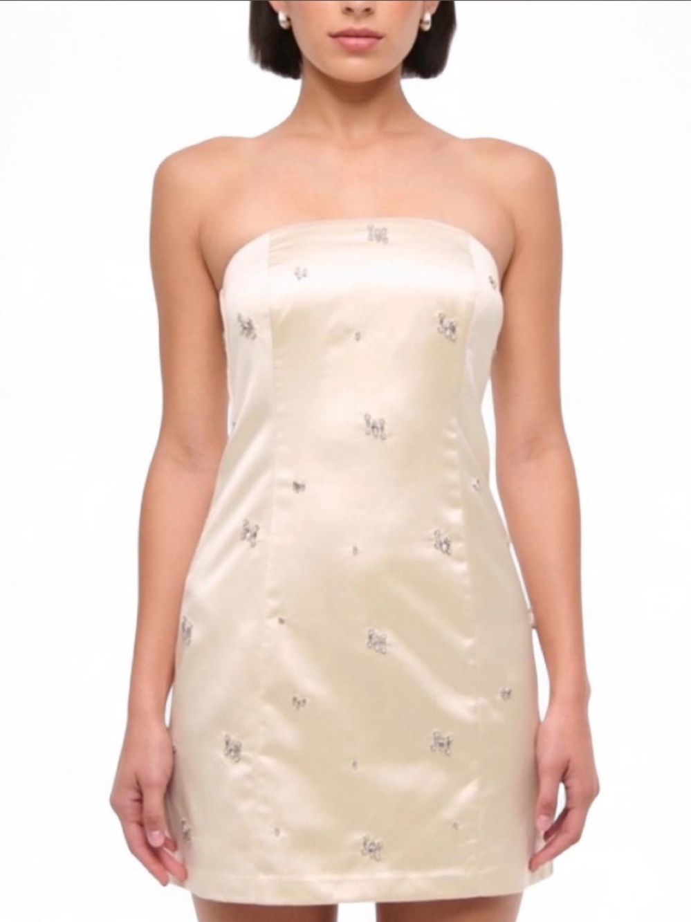 Abercrombie Cream Embellished Mini Dress
